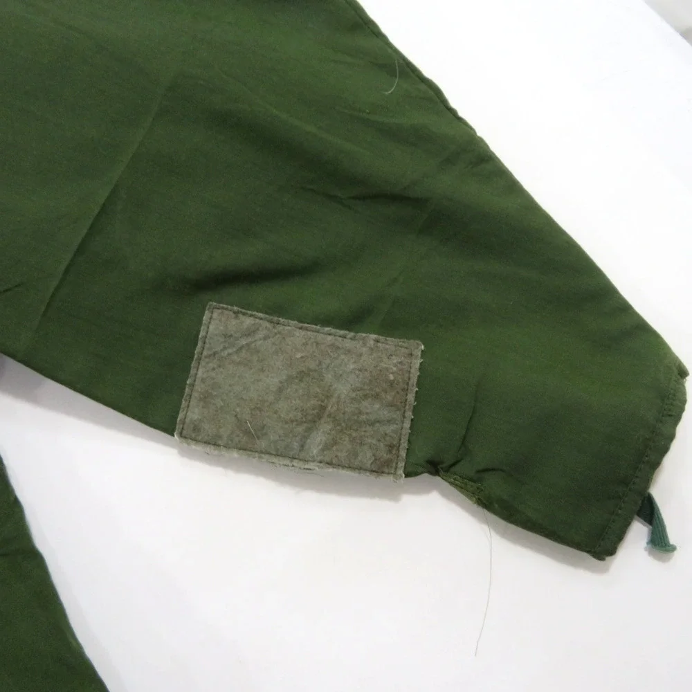 1980s USGI Military Chemical Smock Hooded Jacket Green Sz L Remploy